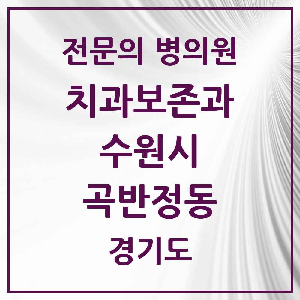 2025 경기도 수원시 곡반정동 치과보존과 전문의 치과 목록 16곳