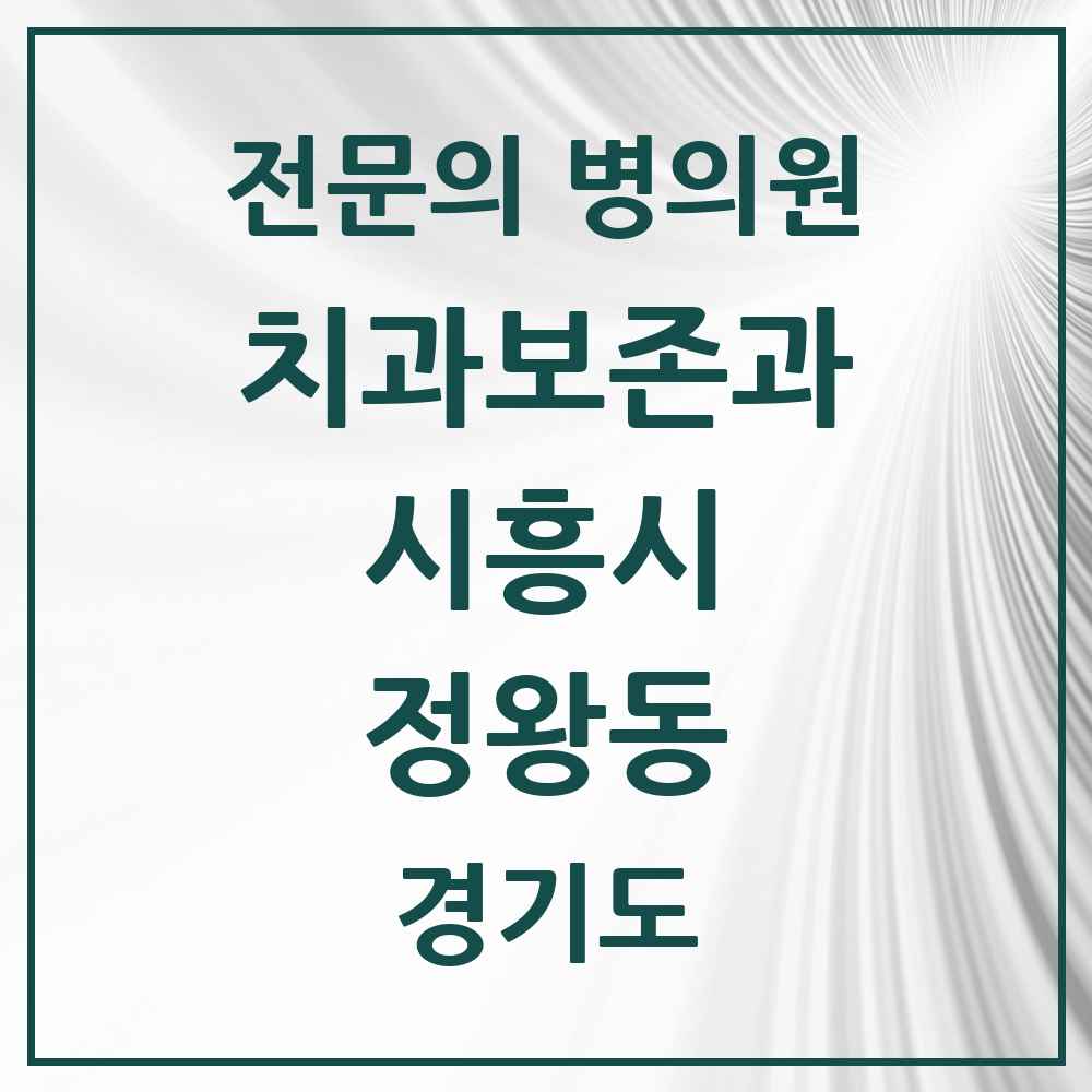 2025 경기도 시흥시 정왕동 치과보존과 전문의 치과 목록 5곳