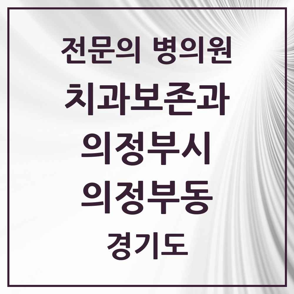 2025 경기도 의정부시 의정부동 치과보존과 전문의 치과 목록 8곳