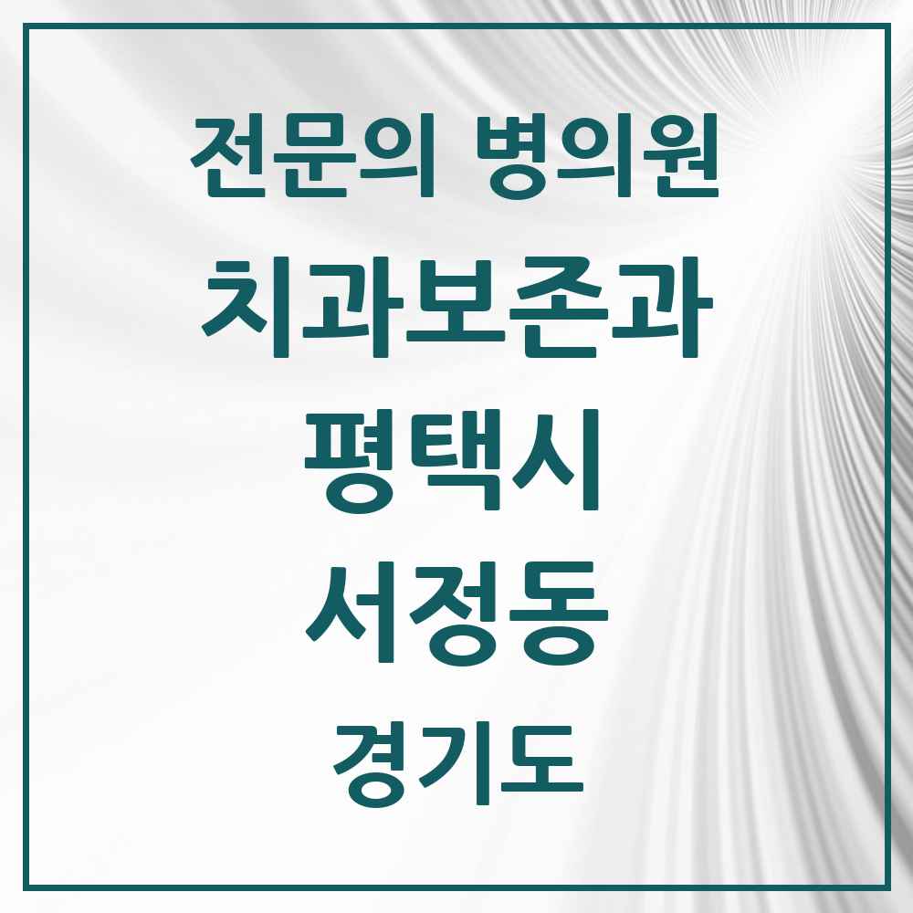 2025 경기도 평택시 서정동 치과보존과 전문의 치과 목록 4곳