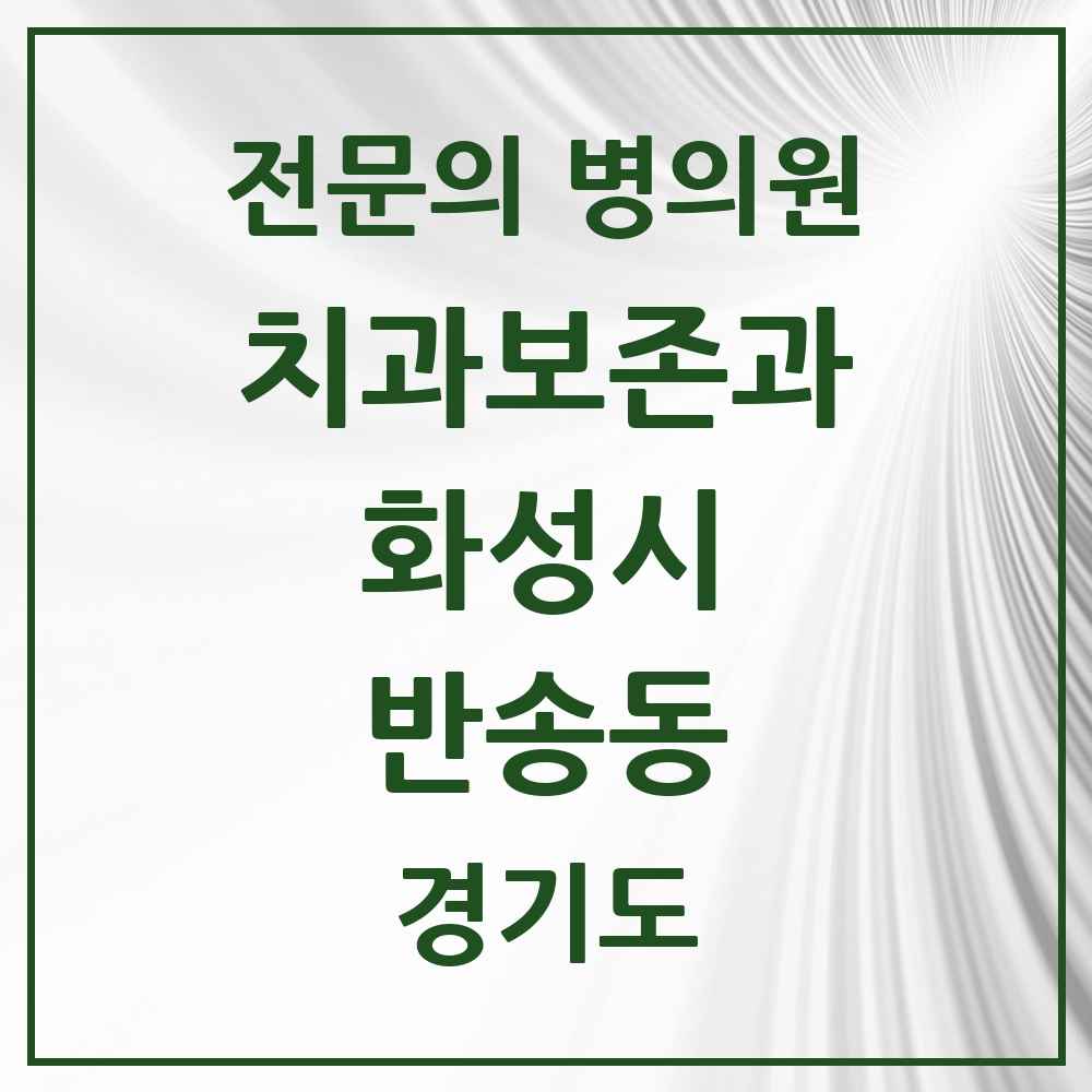 2025 경기도 화성시 반송동 치과보존과 전문의 치과 목록 9곳