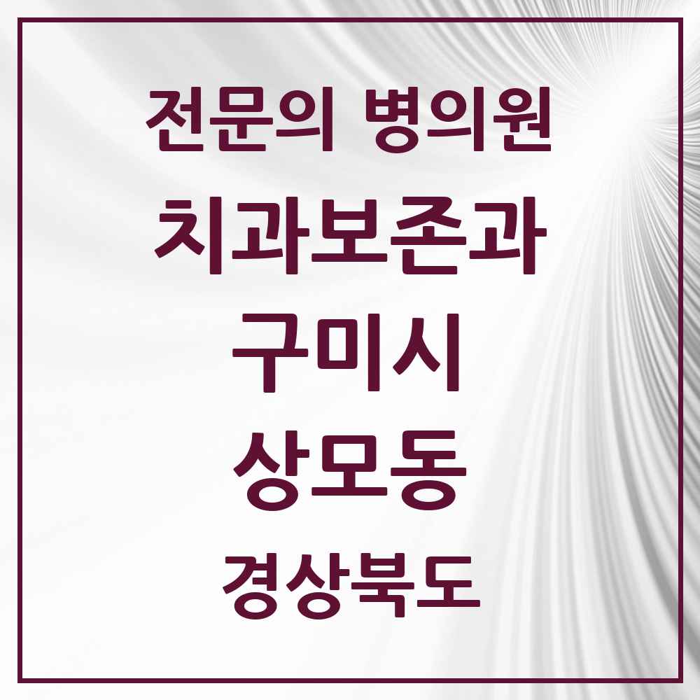 2025 경상북도 구미시 상모동 치과보존과 전문의 치과 목록 2곳