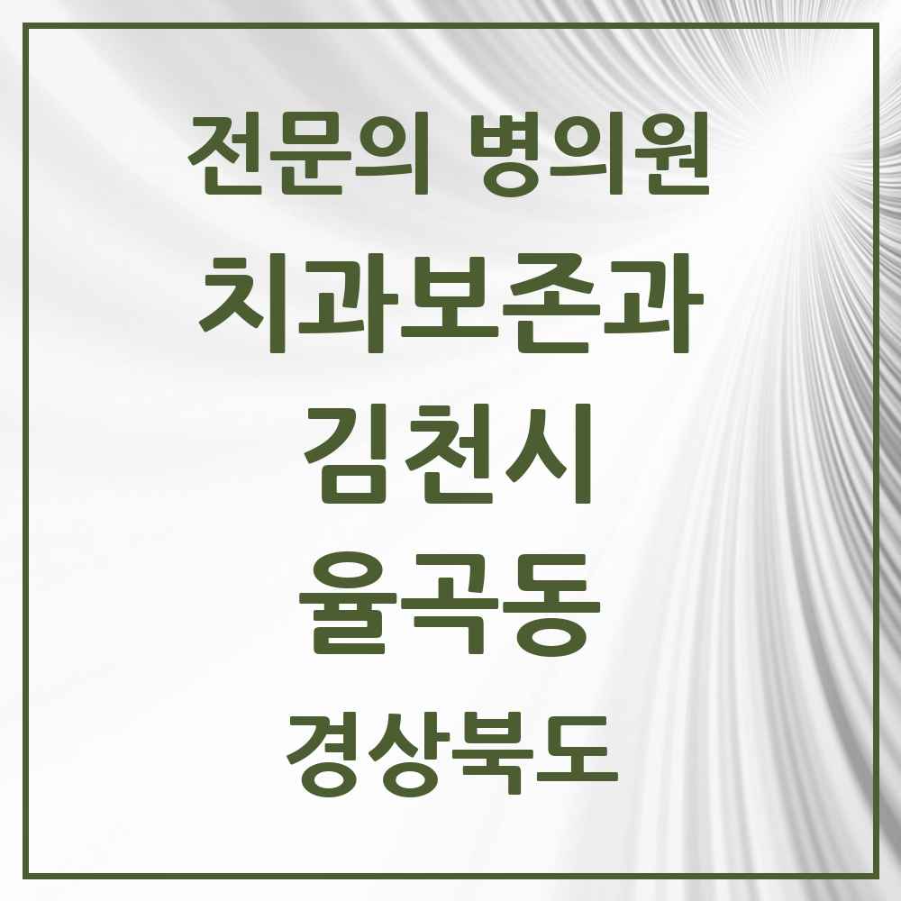 2025 경상북도 김천시 율곡동 치과보존과 전문의 치과 목록 1곳
