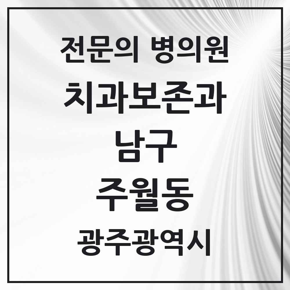 2025 광주광역시 남구 주월동 치과보존과 전문의 치과 목록 2곳
