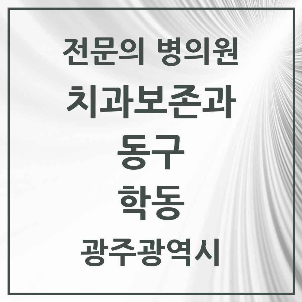 2025 광주광역시 동구 학동 치과보존과 전문의 치과 목록 3곳