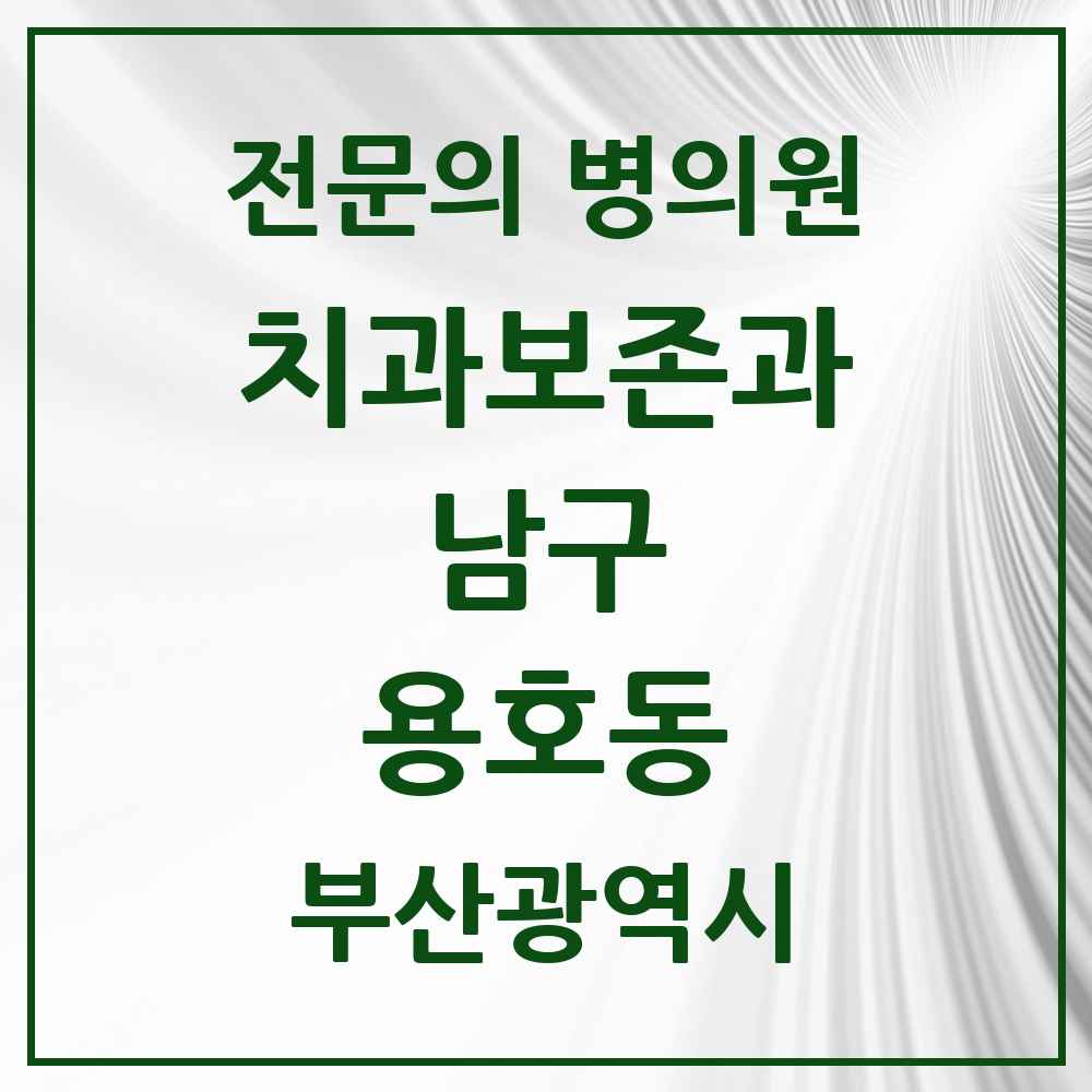2025 부산광역시 남구 용호동 치과보존과 전문의 치과 목록 4곳
