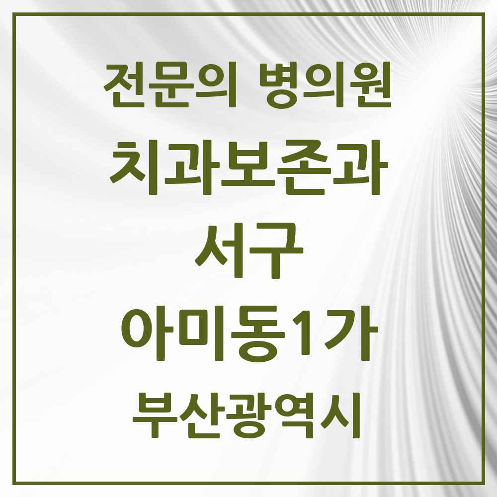 2025 부산광역시 서구 아미동1가 치과보존과 전문의 치과 목록 1곳