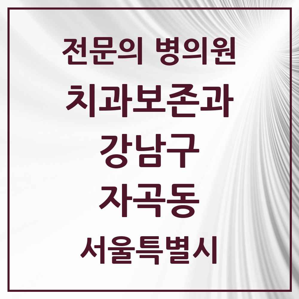 2025 서울특별시 강남구 자곡동 치과보존과 전문의 치과 목록 18곳
