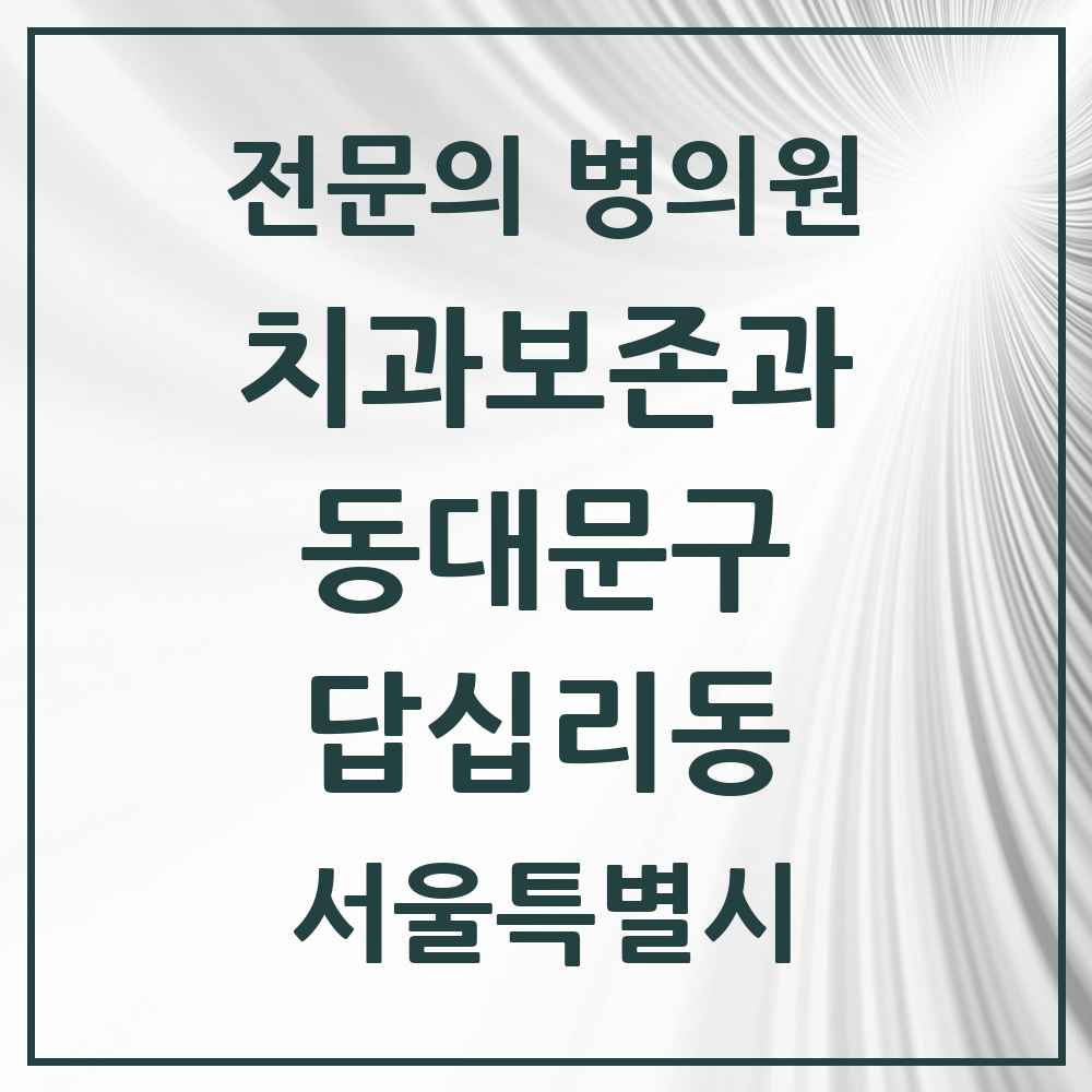 2025 서울특별시 동대문구 답십리동 치과보존과 전문의 치과 목록 8곳