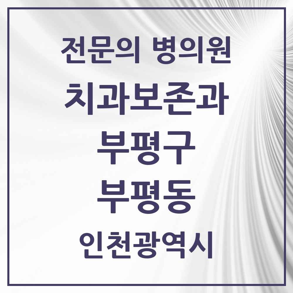 2025 인천광역시 부평구 부평동 치과보존과 전문의 치과 목록 4곳