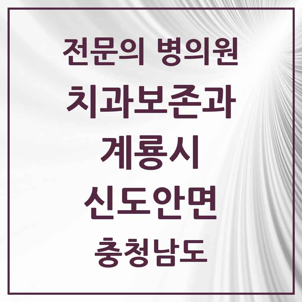 2025 충청남도 계룡시 신도안면 치과보존과 전문의 치과 목록 1곳