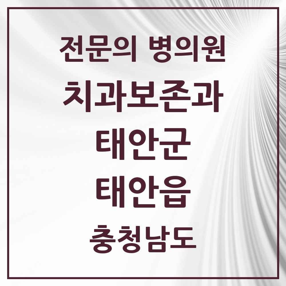2025 충청남도 태안군 태안읍 치과보존과 전문의 치과 목록 1곳