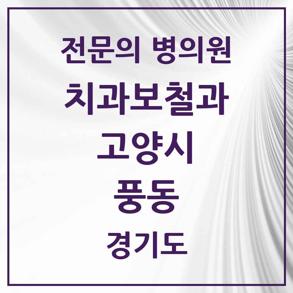 2025 경기도 고양시 풍동 치과보철과 전문의 치과 목록 22곳