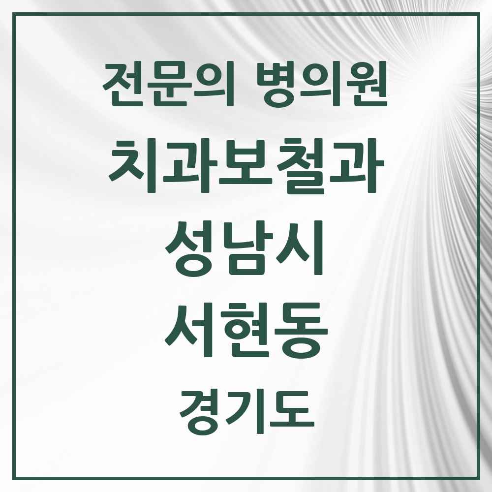 2025 경기도 성남시 서현동 치과보철과 전문의 치과 목록 40곳