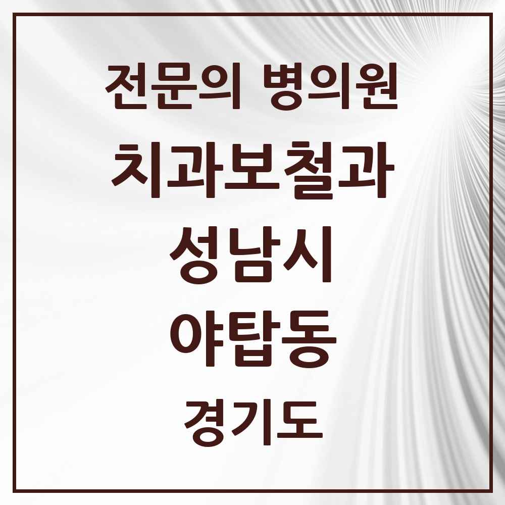 2025 경기도 성남시 야탑동 치과보철과 전문의 치과 목록 40곳