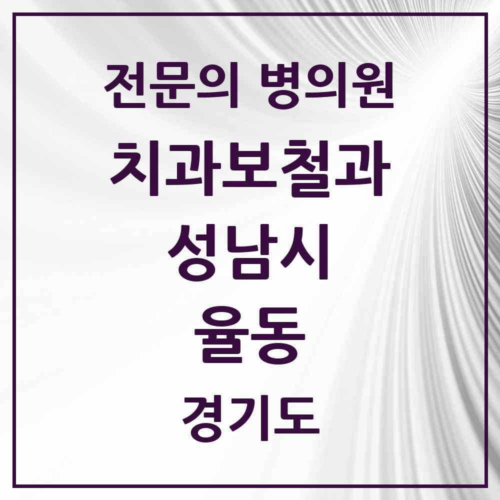 2025 경기도 성남시 율동 치과보철과 전문의 치과 목록 40곳