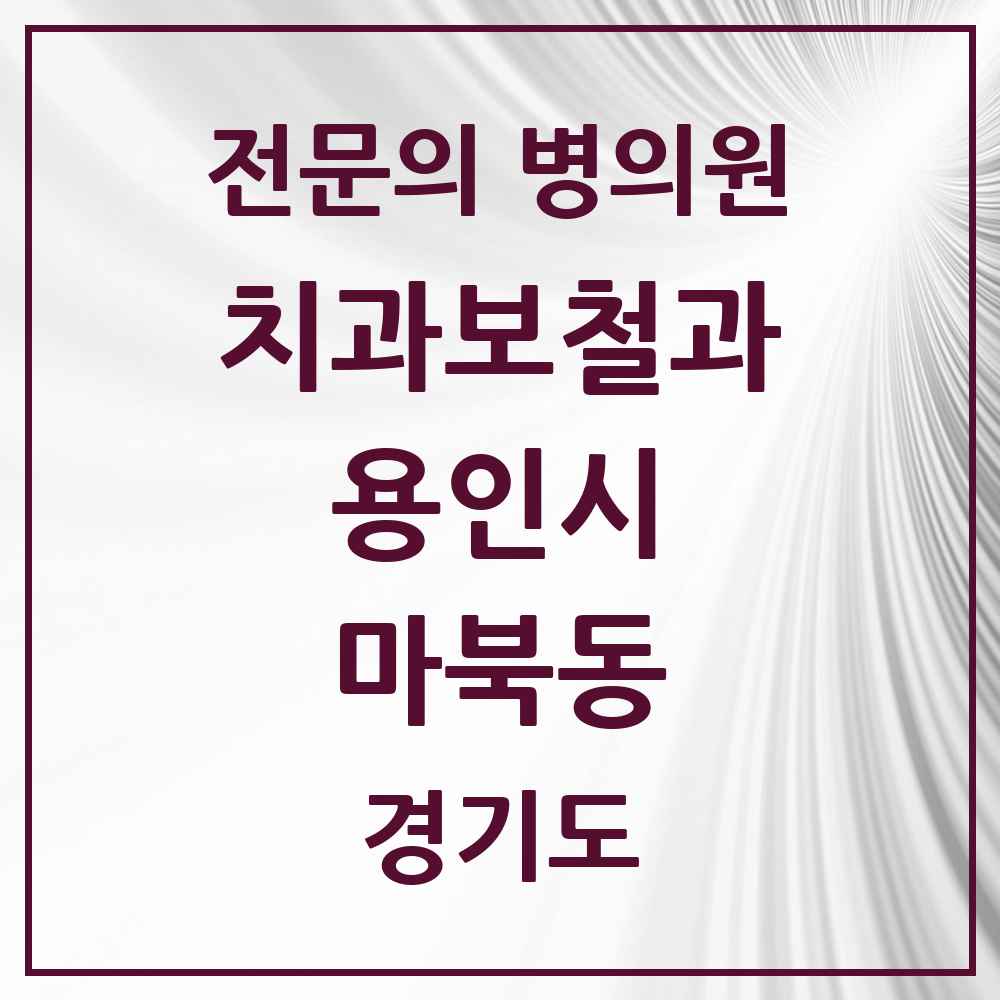2025 경기도 용인시 마북동 치과보철과 전문의 치과 목록 21곳