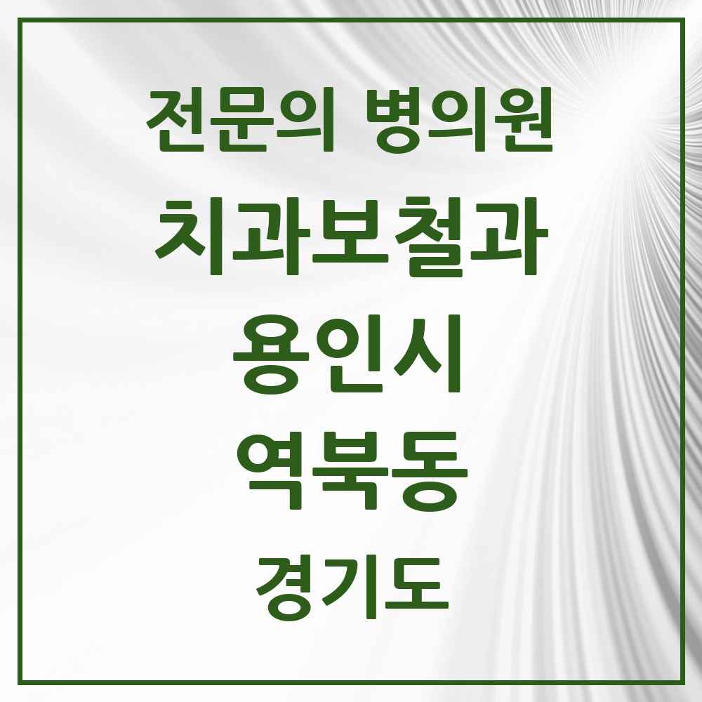 2025 경기도 용인시 역북동 치과보철과 전문의 치과 목록 20곳