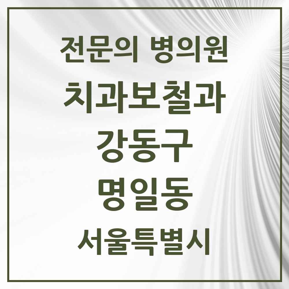 2025 서울특별시 강동구 명일동 치과보철과 전문의 치과 목록 14곳