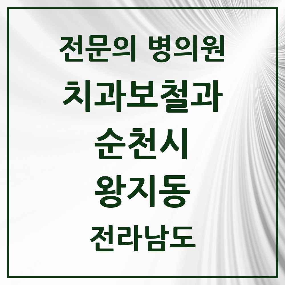 2025 전라남도 순천시 왕지동 치과보철과 전문의 치과 목록 6곳