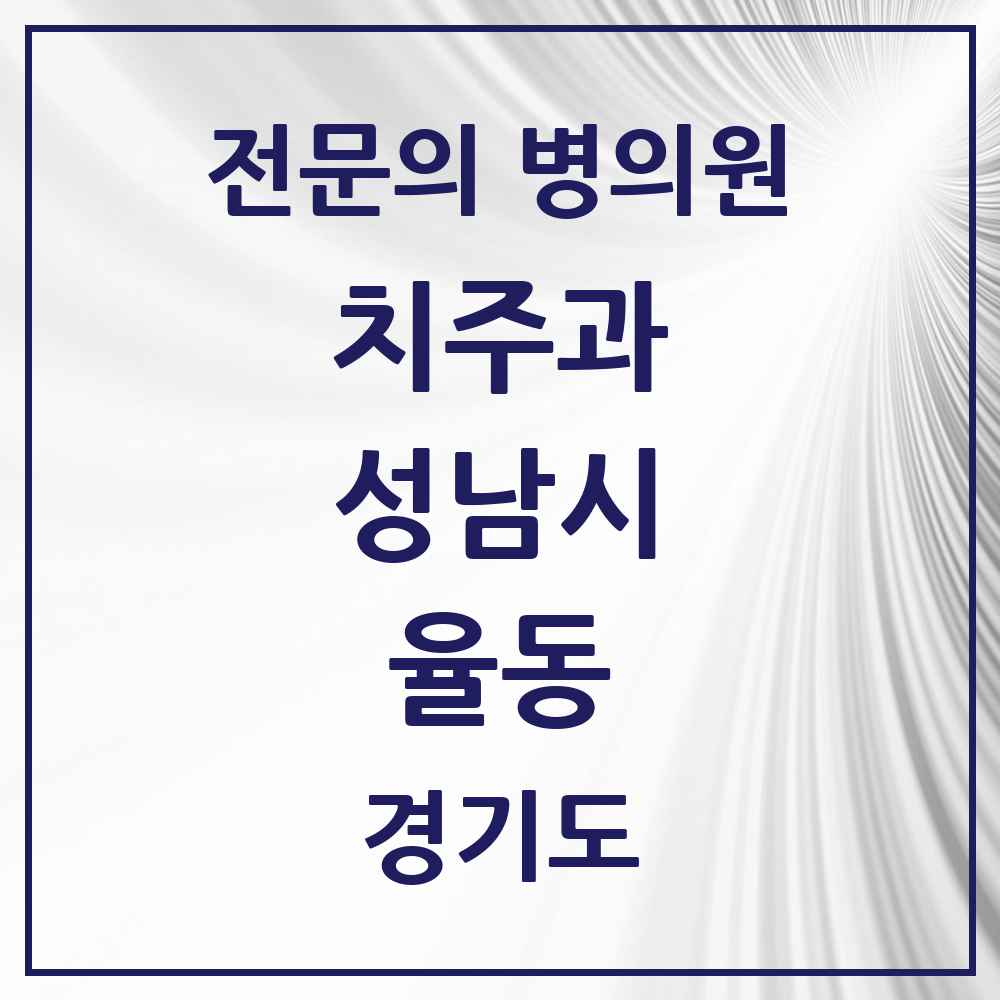 2025 경기도 성남시 율동 치주과 전문의 치과 목록 21곳