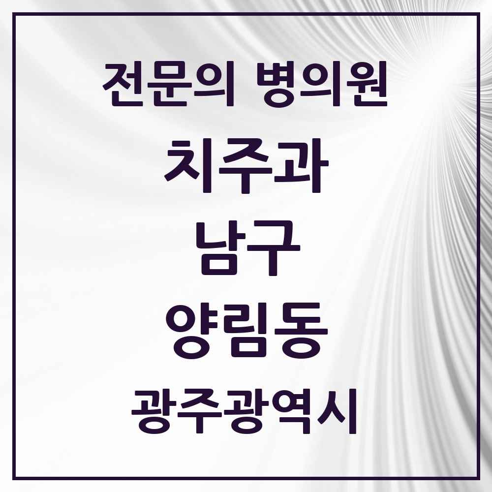 2025 광주광역시 남구 양림동 치주과 전문의 치과 목록 6곳