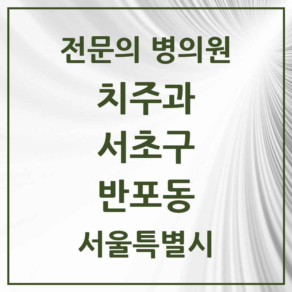 2025 서울특별시 서초구 반포동 치주과 전문의 치과 목록 18곳
