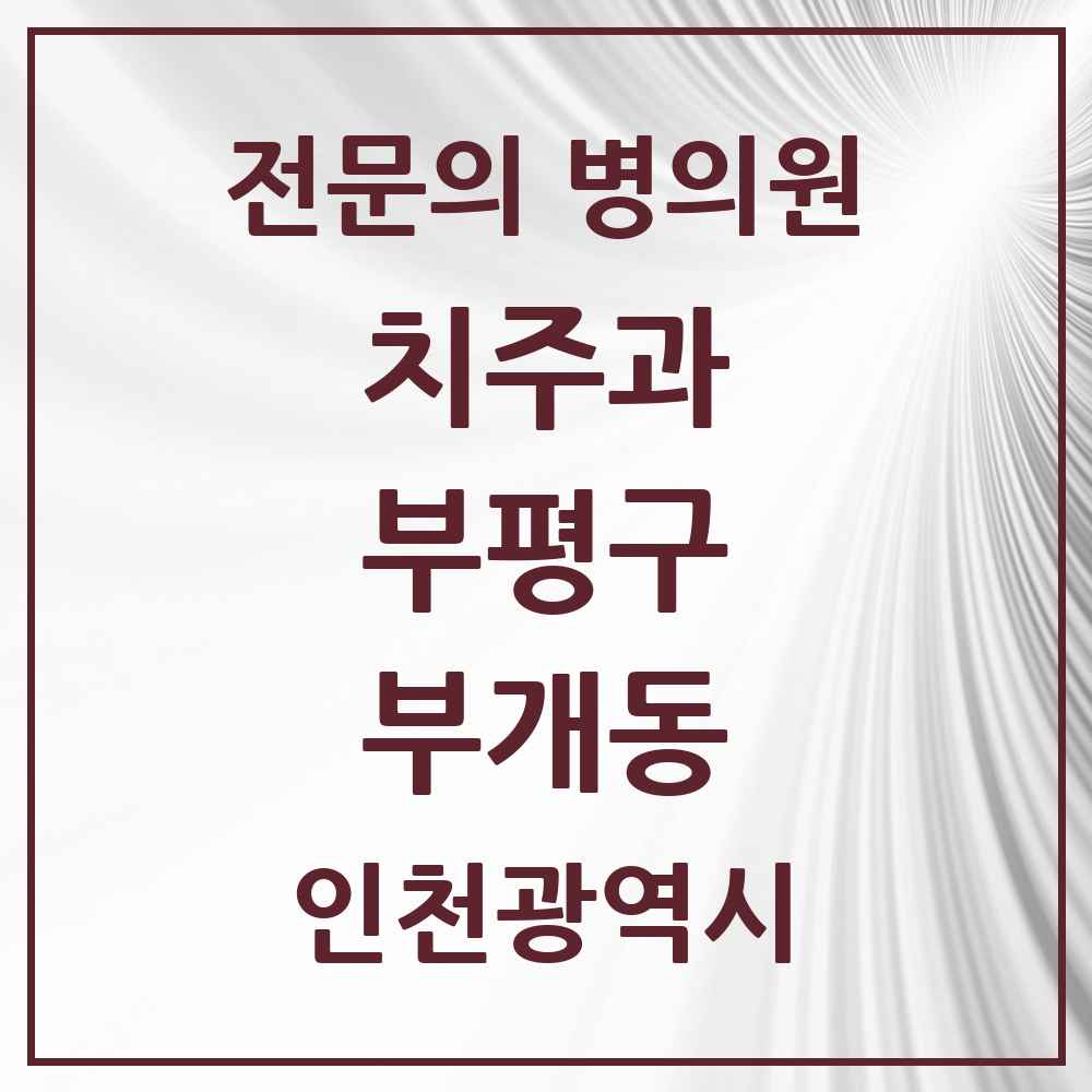 2025 인천광역시 부평구 부개동 치주과 전문의 치과 목록 9곳
