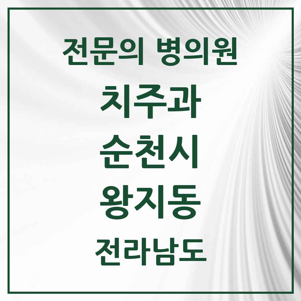2025 전라남도 순천시 왕지동 치주과 전문의 치과 목록 6곳