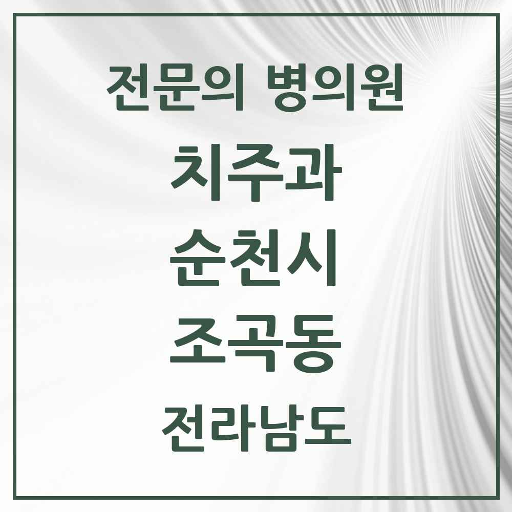 2025 전라남도 순천시 조곡동 치주과 전문의 치과 목록 6곳