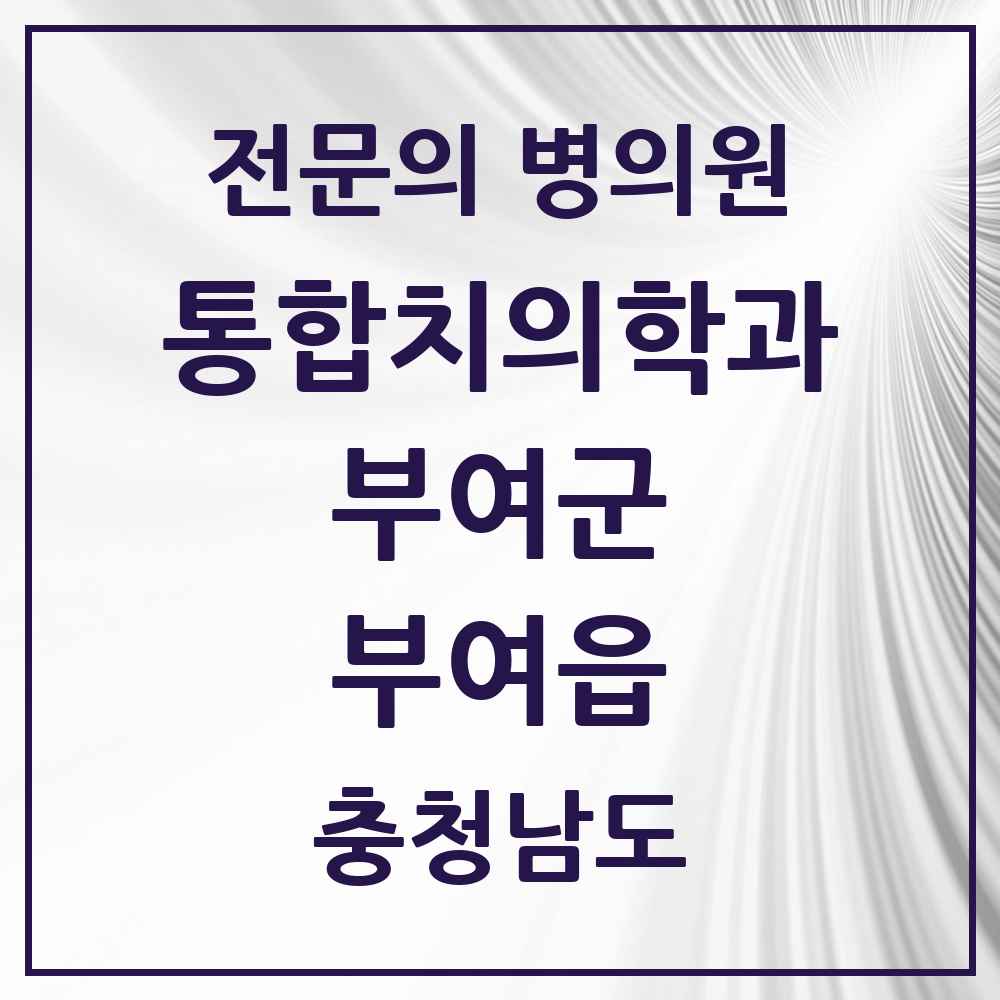 2025 충청남도 부여군 부여읍 통합치의학과 전문의 치과 목록 2곳