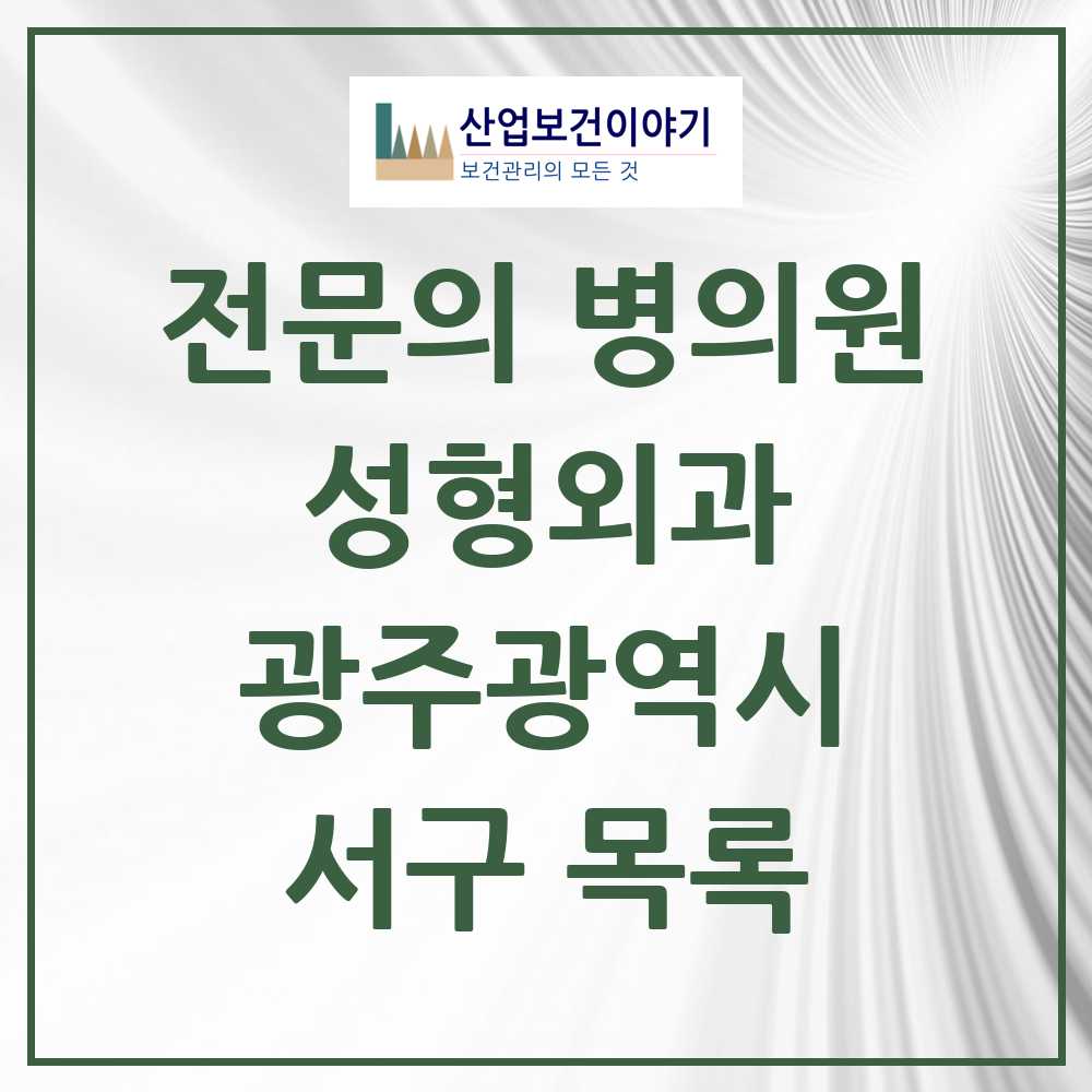 2025 서구 성형외과 전문의 의원·병원 모음 27곳 | 광주광역시 추천 리스트