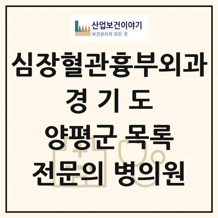 2026 경기도 양평군 심장혈관흉부외과 전문의 의원·병원 목록 1곳