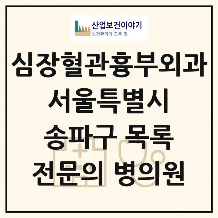 2026 서울특별시 송파구 심장혈관흉부외과 전문의 의원·병원 목록 4곳
