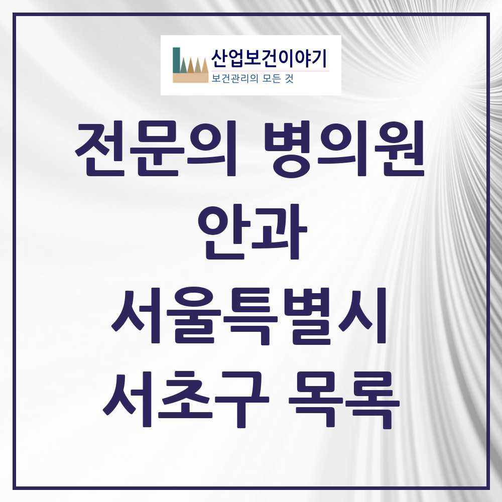 2025 서초구 안과 전문의 의원·병원 모음 48곳 | 서울특별시 추천 리스트
