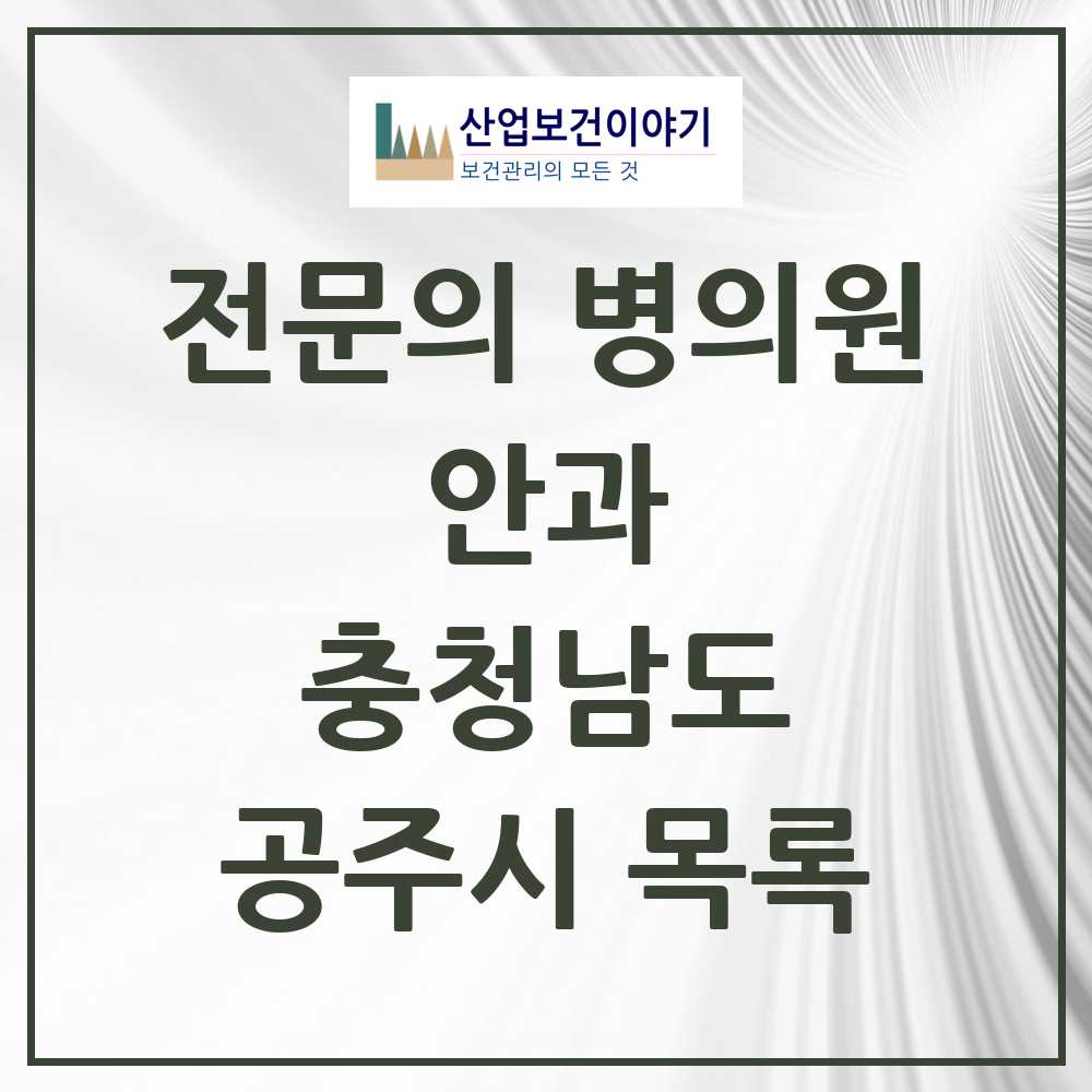2025 공주시 안과 전문의 의원·병원 모음 4곳 | 충청남도 추천 리스트