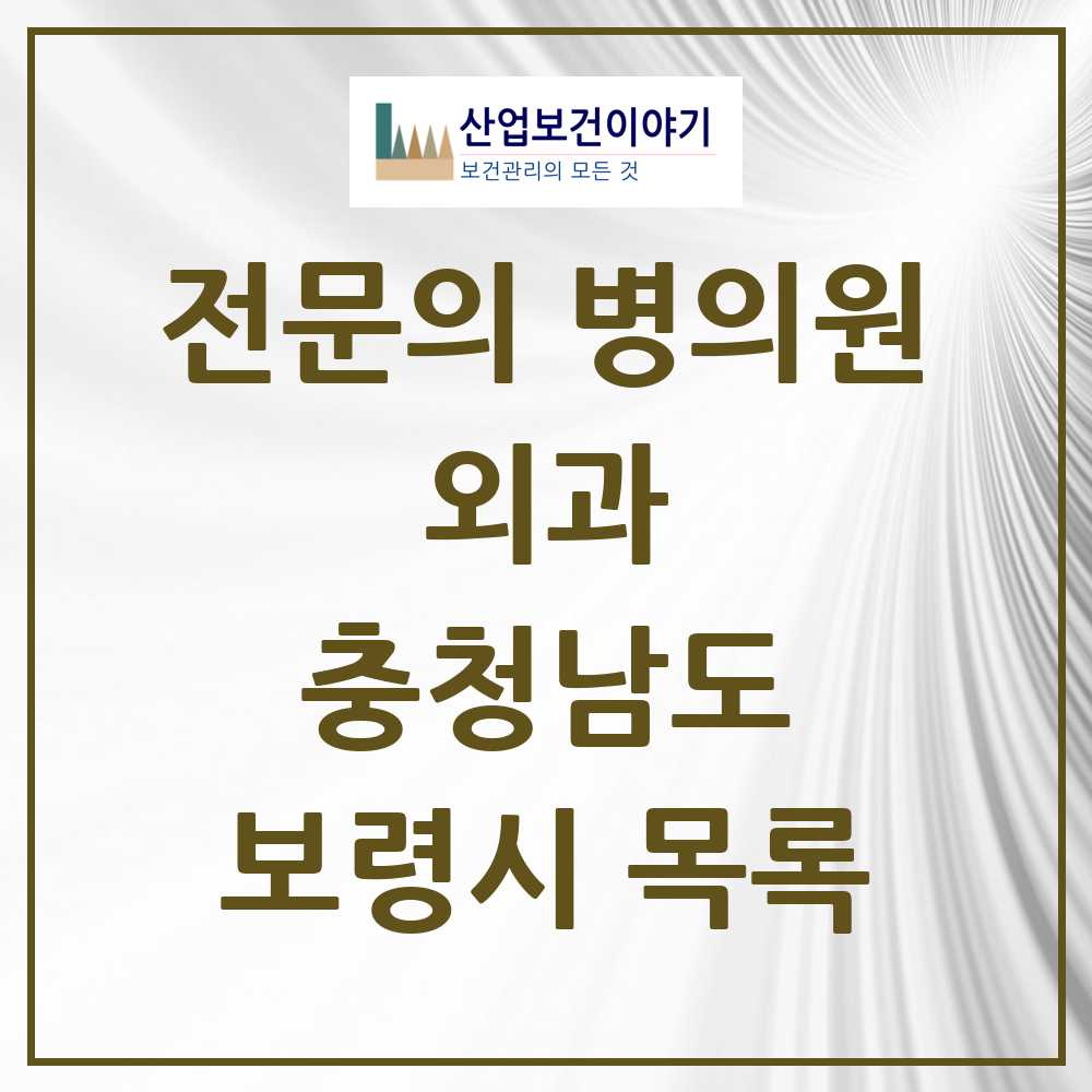 2025 보령시 외과 전문의 의원·병원 모음 11곳 | 충청남도 추천 리스트