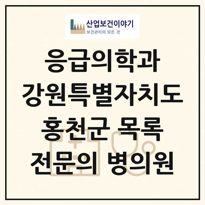 2026 강원특별자치도 홍천군 응급의학과 전문의 의원·병원 목록 1곳
