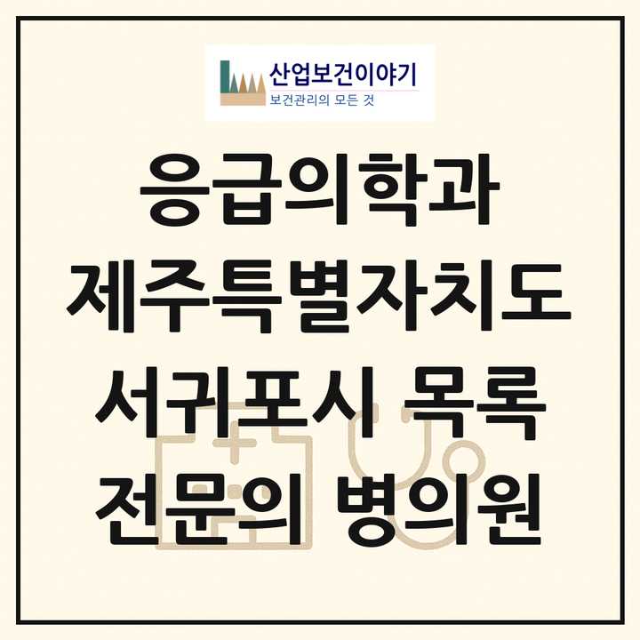 2026 제주특별자치도 서귀포시 응급의학과 전문의 의원·병원 목록 3곳