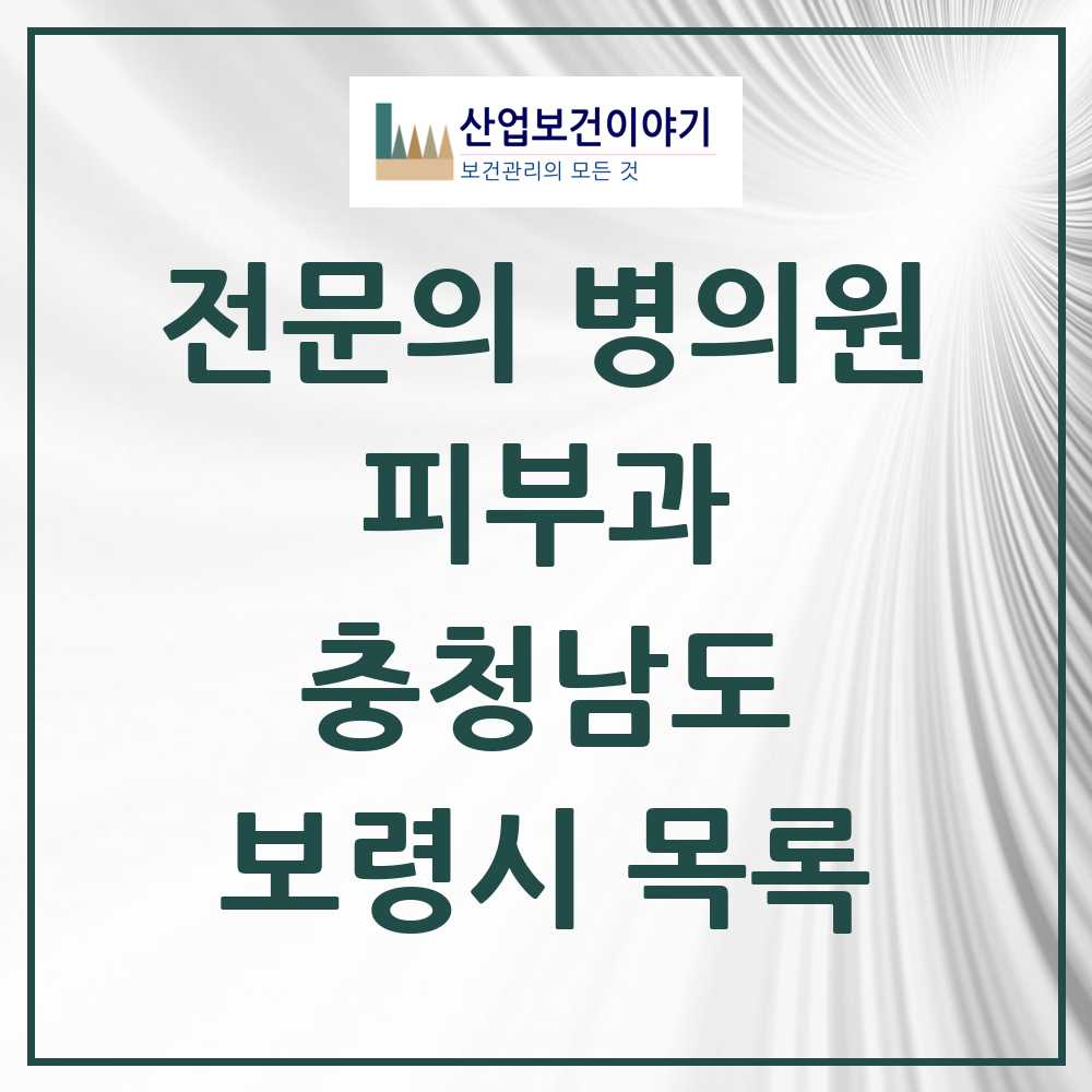 2025 보령시 피부과 전문의 의원·병원 모음 1곳 | 충청남도 추천 리스트