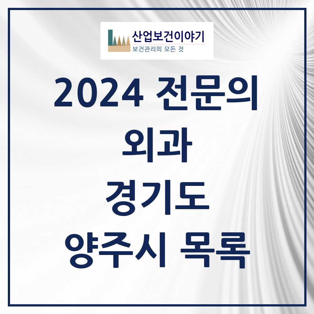 2024 양주시 외과 전문의 의원·병원 모음 10곳 | 경기도 추천 리스트