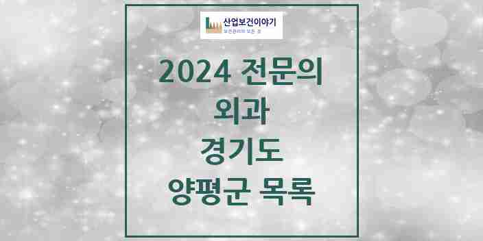 2024 양평군 외과 전문의 의원·병원 모음 | 경기도 리스트