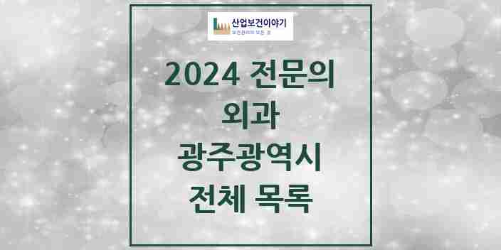 2024 광주광역시 외과 전문의 의원·병원 모음 | 시도별 리스트