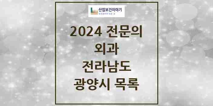 2024 광양시 외과 전문의 의원·병원 모음 7곳 | 전라남도 추천 리스트