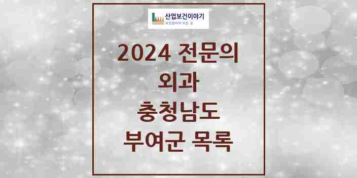 2024 부여군 외과 전문의 의원·병원 모음 | 충청남도 리스트