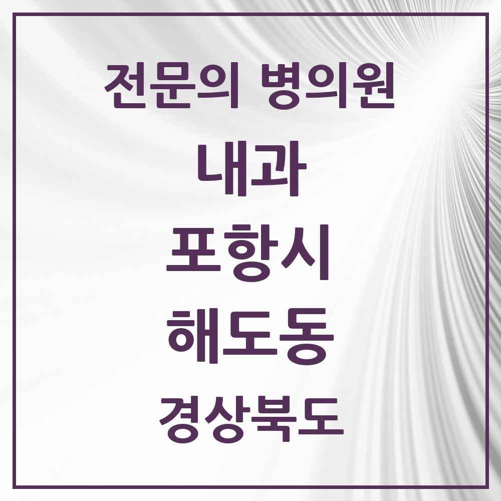 2025 경상북도 포항시 해도동 내과 전문의 의원·병원 목록 3곳