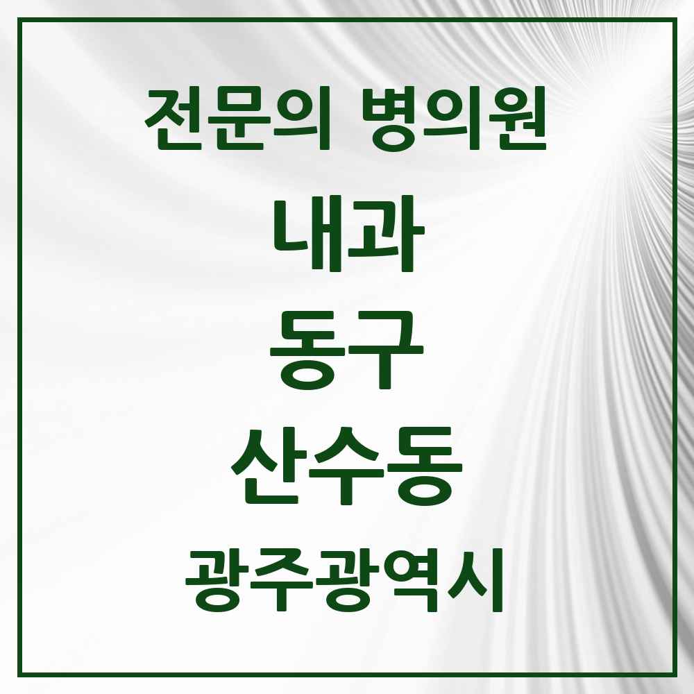 2025 산수동 내과 전문의 의원·병원 모음 2곳 | 광주광역시 동구 추천 리스트