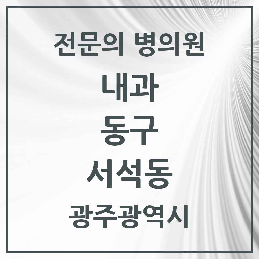 2025 서석동 내과 전문의 의원·병원 모음 1곳 | 광주광역시 동구 추천 리스트