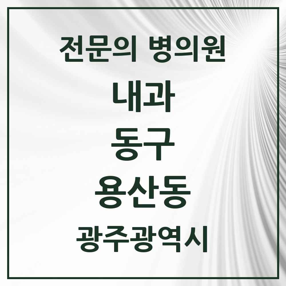 2025 용산동 내과 전문의 의원·병원 모음 1곳 | 광주광역시 동구 추천 리스트