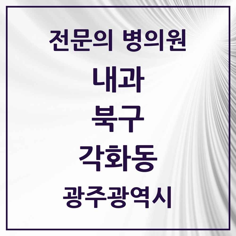 2025 광주광역시 북구 각화동 내과 전문의 의원·병원 목록 4곳